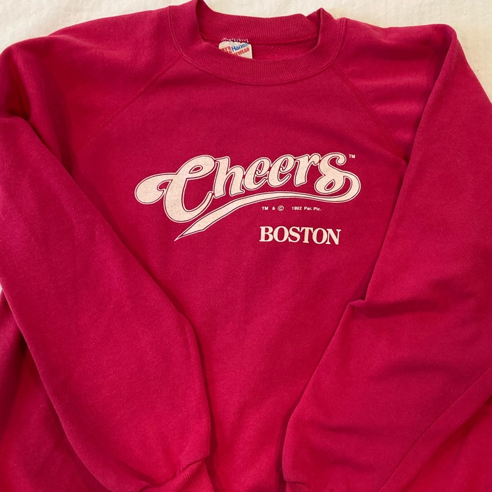Vintage 90s Cheers Boston 1992 Hanes Activewear Raglan Sweatshirt